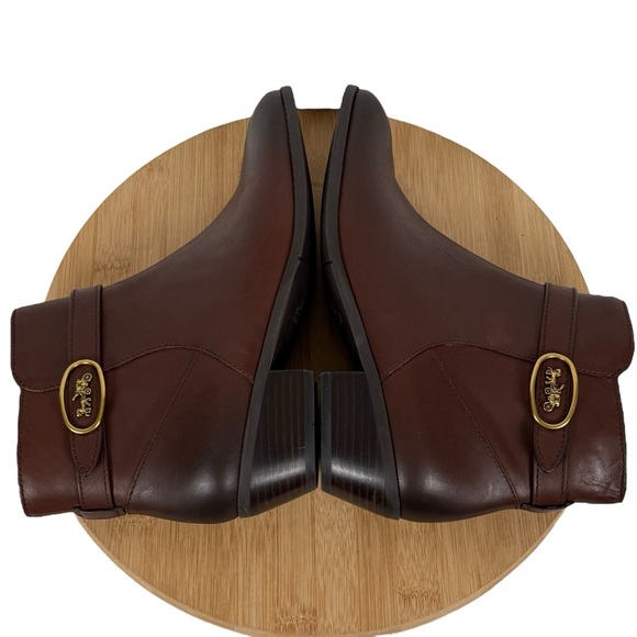 Coach “Dylan” Brown Leather Ankle Boots 8.5 B - Picture 4 of 15